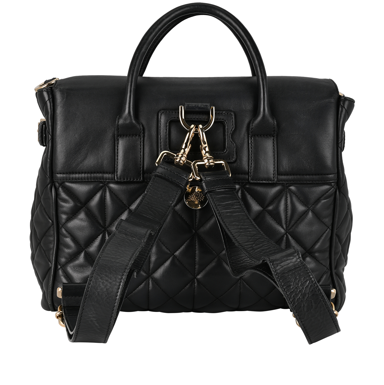 Cara Delevingne Backpack, &pound;450, Handbags, Black, Leather, Back view